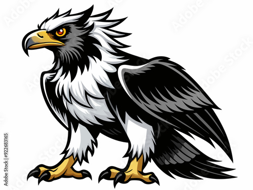 Noir et blanc couleur harpie aigle sauvage nature oiseau chasseur prédateur carnivore fort animal 
