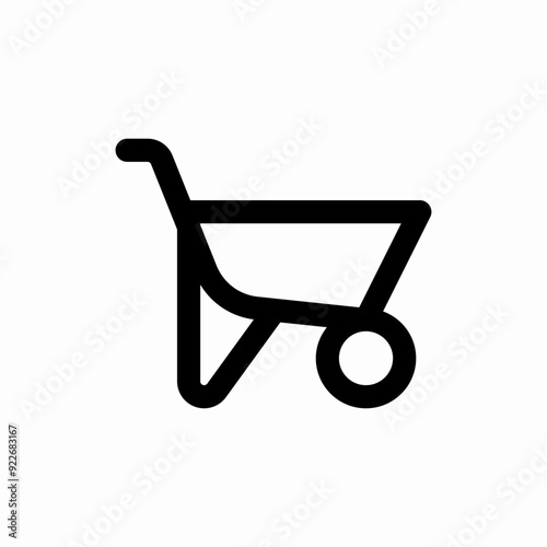 garden cart gardening icon vector