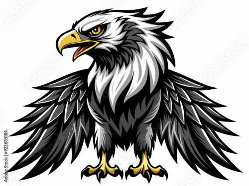 Noir et blanc couleur harpie aigle sauvage nature oiseau chasseur prédateur carnivore fort animal 
