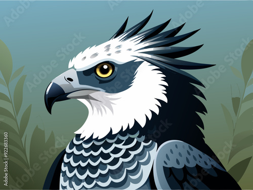 Noir et blanc couleur harpie aigle sauvage nature oiseau chasseur prédateur carnivore fort animal 
