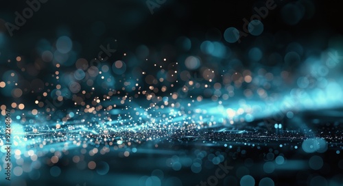 Dynamic Blue Sparkles on a Dark Background at Night
