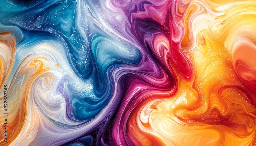 Vibrant Abstract Swirls in Pink, Blue, and Orange Colors