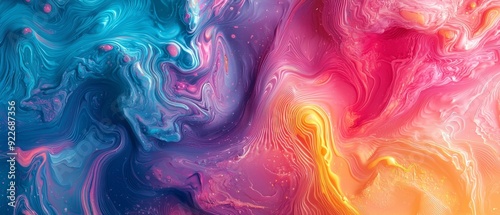 Vibrant Abstract Artwork with Fluid Color Swirls