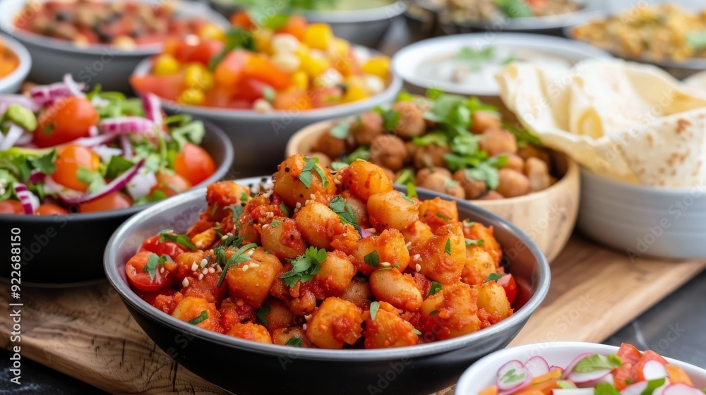 Freshly Chopped Vegetables in Rustic Wooden Bowls for Healthy Meal Preparation