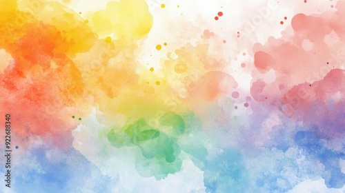 Vibrant abstract watercolor painting with a rainbow of colors blending seamlessly in a dreamy composition.