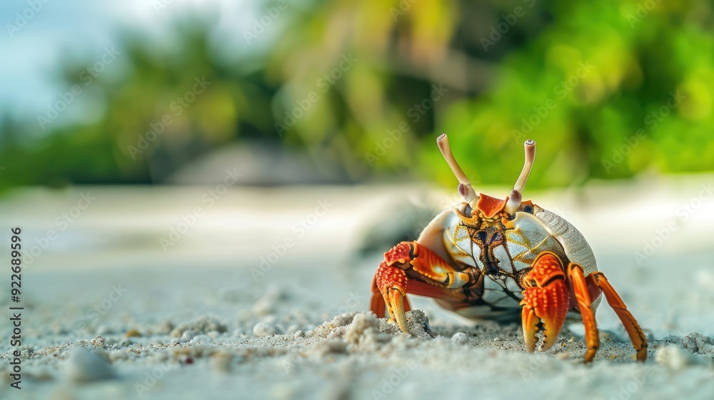 Red Crab on a Tropical Beach Red Crab on a Tropical Beach