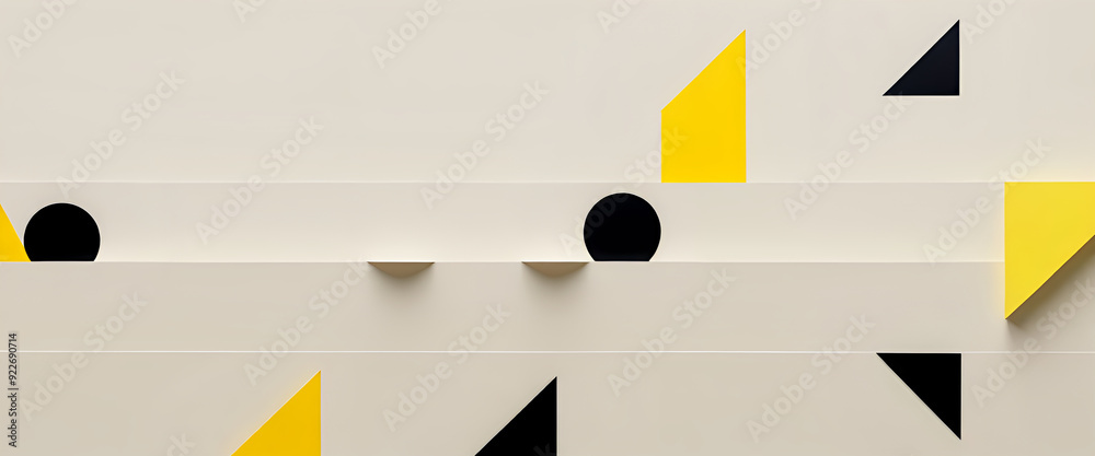Obraz premium illustrazione con elementi geometrici a tema astratto surreale