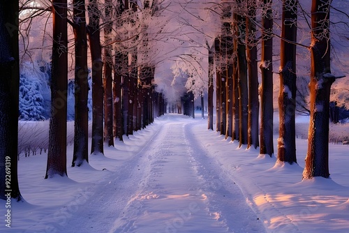 landscapes winter snow covered tree