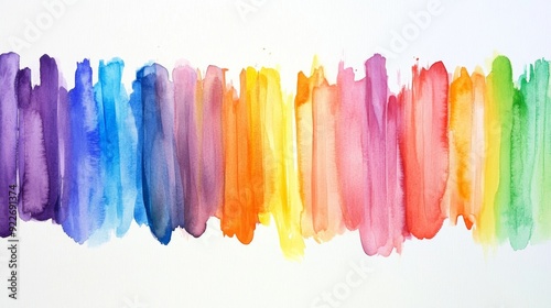 Vibrant Watercolor Paint Streaks on White Background