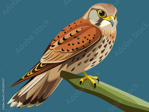 Kestrel femelle se percher.