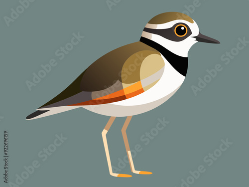 Oiseau Pluvier kildir illustration vectorielle de conception de fichiers simplifiés dessin

