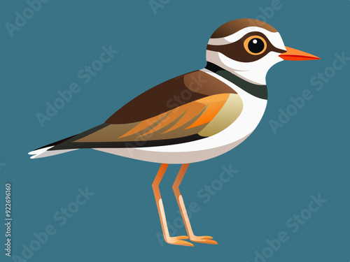 Oiseau Pluvier kildir illustration vectorielle de conception de fichiers simplifiés dessin
