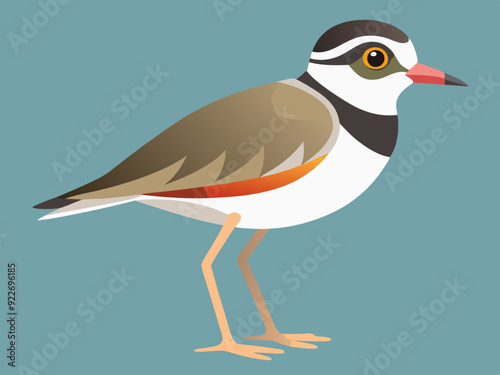 Oiseau Pluvier kildir illustration vectorielle de conception de fichiers simplifiés dessin

