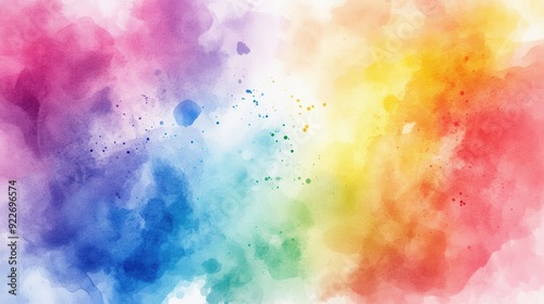 Vibrant abstract watercolor art featuring a blend of blue, red, yellow, purple, and green hues.