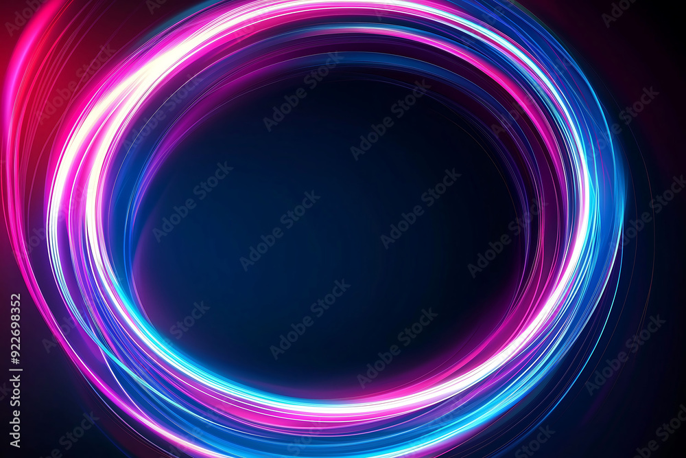 Glowing Neon Light Circle on Dark Background Glowing Neon Light Circle on Dark Background