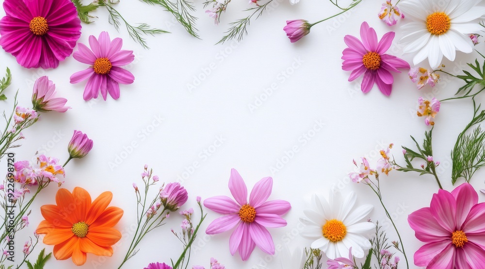 This colorful fresh flower arrangement creates a stunning display while providing space for text or design, perfect for personal or professional projects needing a touch of nature This colorful fresh flower arrangement creates a stunning display while providing space for text or design, perfect for personal or professional projects needing a touch of nature