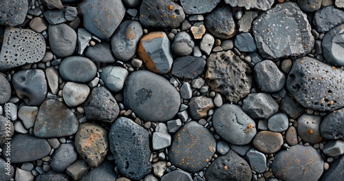 Natural Riverbed Rocks on a Sunlit Day