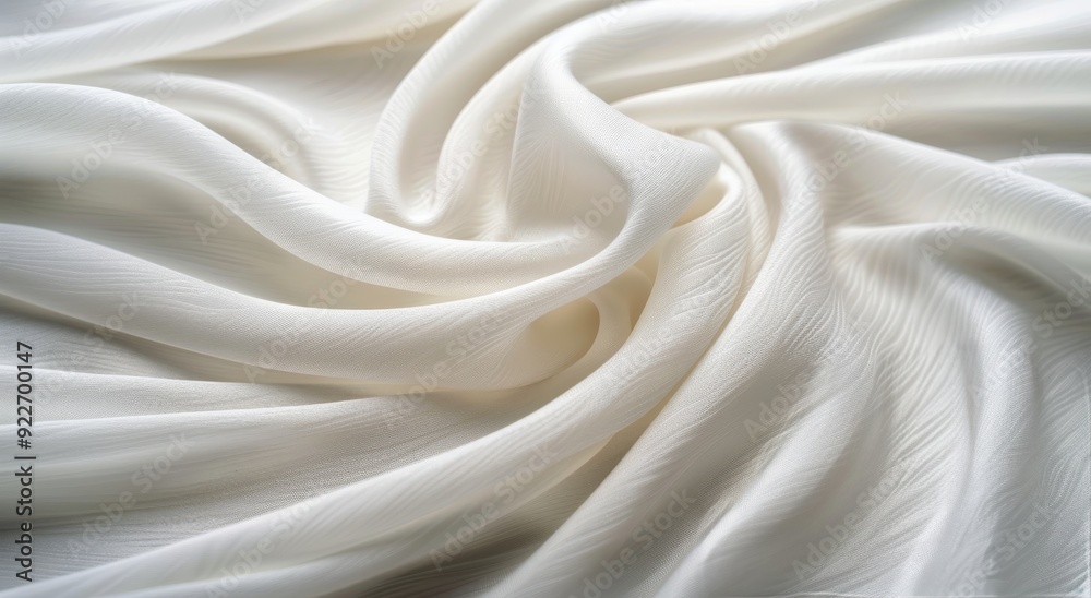 Obraz premium Soft Cream Silk Fabric Draped Elegantly on a Smooth Surface