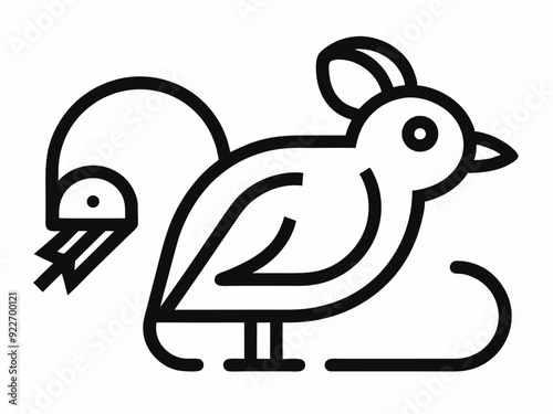 Icône de ligne noire de l’oiseau souris