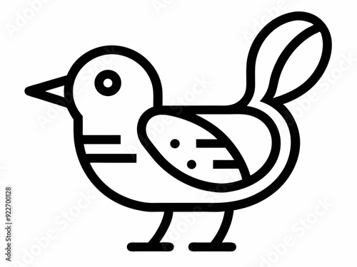 Icône de ligne noire de l’oiseau souris