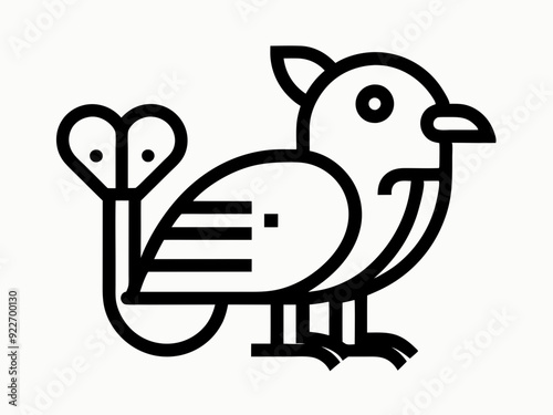 Icône de ligne noire de l’oiseau souris