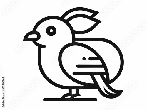 Icône de ligne noire de l’oiseau souris