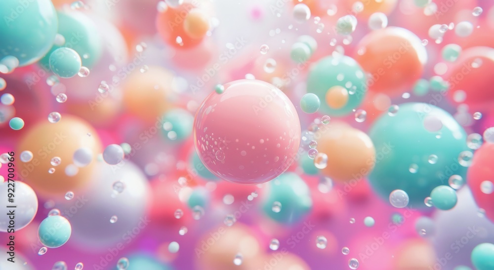 Colorful Bubbles Floating in a Dreamy Abstract Background Colorful Bubbles Floating in a Dreamy Abstract Background