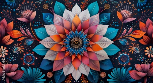 Vibrant Mandala Pattern With Rich Colors and Intricate Details