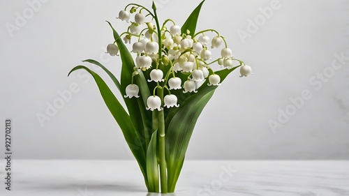 White Lily Of The Valley Against White