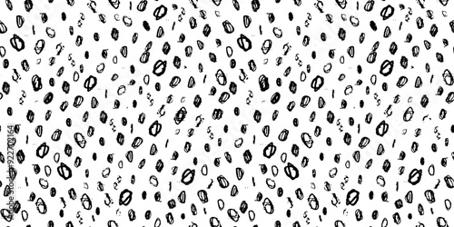 Seamless pattern with abstract hand draw dots, uneven spots. Vector graphics.