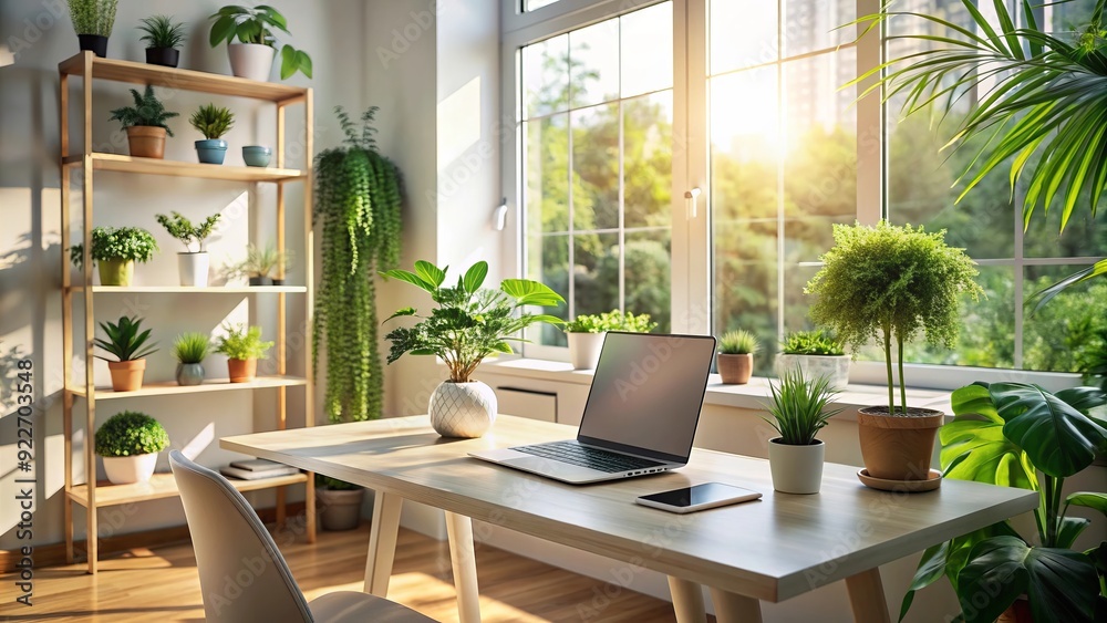 Fototapeta premium Green oasis of home office