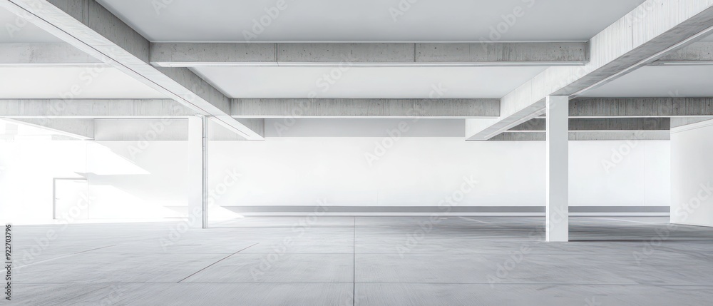 Obraz premium Minimalist Concrete Structure with Empty Floor Space