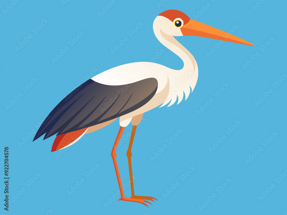 Illustration vectorielle de cigogne marabout. Illustration vectorielle de cigogne marabout.