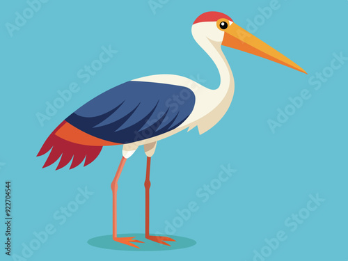 Illustration vectorielle de cigogne marabout.