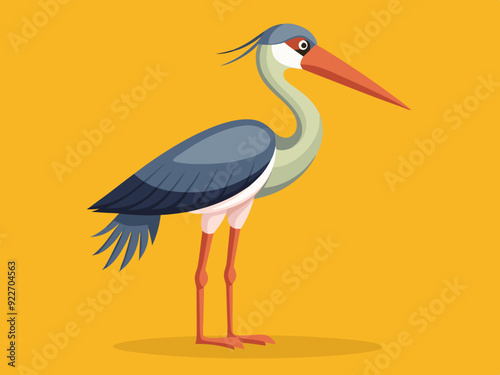 Illustration vectorielle de cigogne marabout.