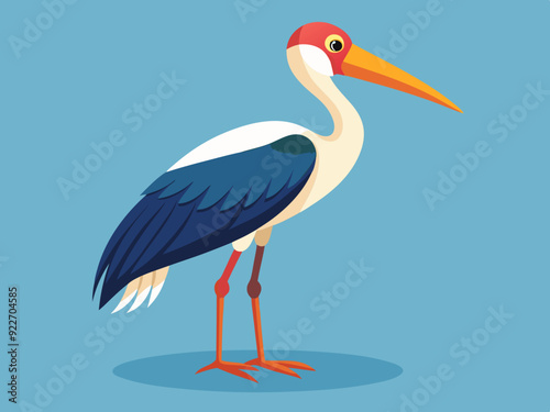 Illustration vectorielle de cigogne marabout.