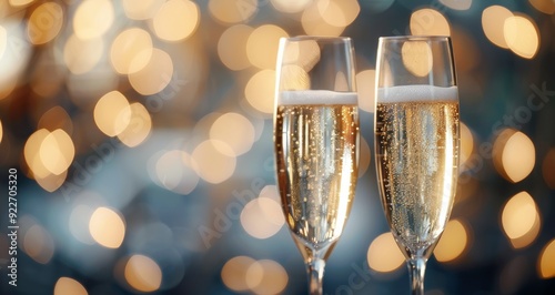 Celebratory Toast With Sparkling Wine in Elegant Glasses at a Festive Gathering