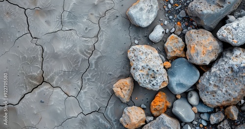 Natural Riverbed Rocks on a Sunlit Day