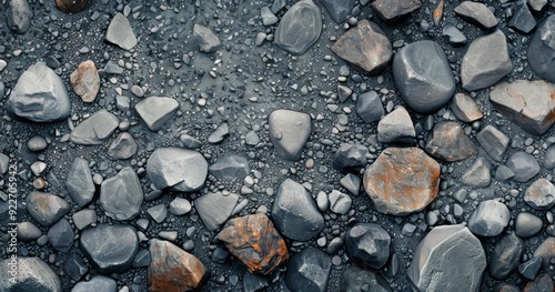 Natural Riverbed Rocks on a Sunlit Day