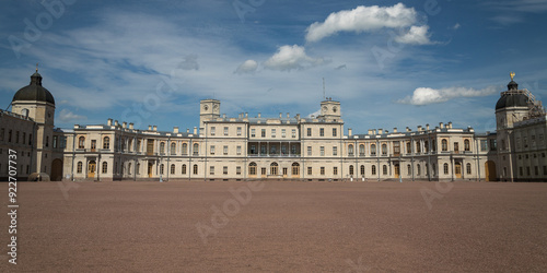 Obraz na płótnie Big panorama of the southern facade of the Great Gatchina Palace near Saint Petersburg.Banner w salonie