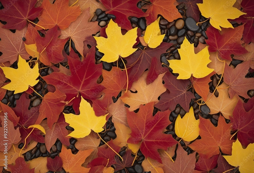 Fototapeta premium colorful autumn leaves illustration