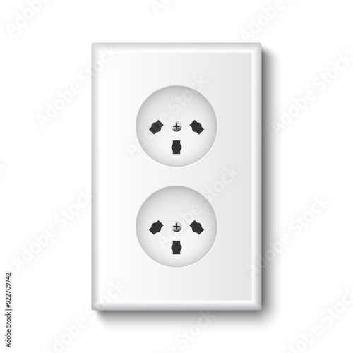 Socket power type electric plug switch, vector illustration