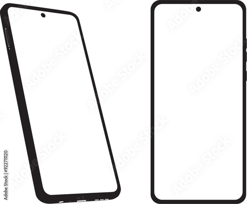 Graphic illustration cell phone different positions