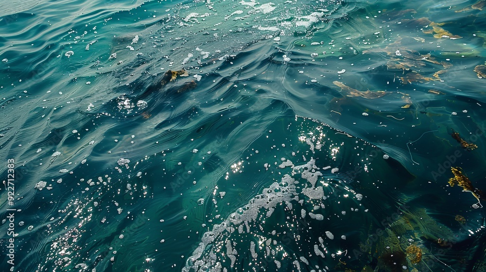 Fototapeta premium Polluted sea water surface