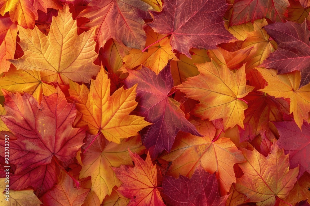 Autumn foliage piled high with red and yellow leaves Autumn foliage piled high with red and yellow leaves