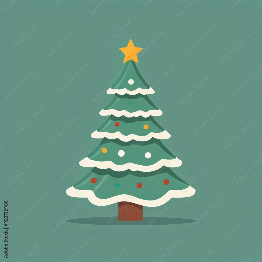simple flat of christmas tree cartoon illustration simple flat of christmas tree cartoon illustration