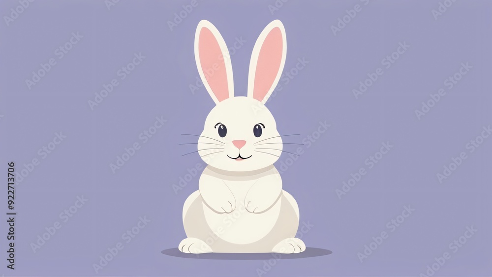 simple flat of cute rabbit easter illustration simple flat of cute rabbit easter illustration