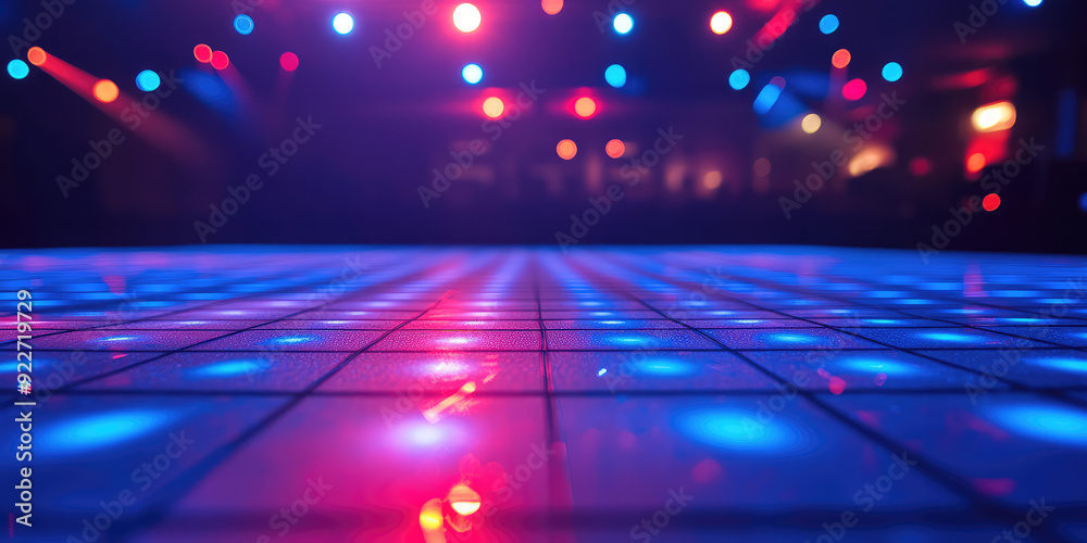 Abstract Empty Dance Floor with Neon Lights. Night dance club floor, disco floor Abstract Empty Dance Floor with Neon Lights. Night dance club floor, disco floor