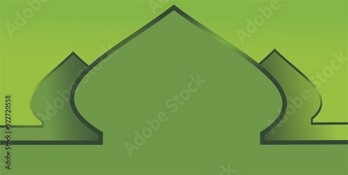 The composition of lines and planes with gradient green colors gives a dynamic and fresh impression as graphic design inspiration