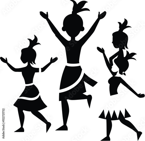 Silhouette of Dancers Design Elements 